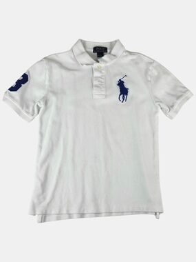Polo by Ralph Lauren White Polo with Navy Embroidered Pony & Sleeve Number